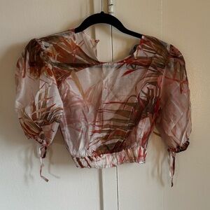 All Saints Sheer Tropical Crop